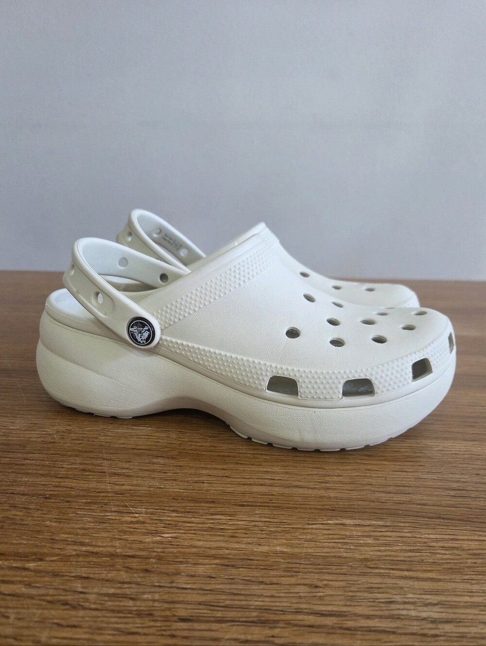 CROCS Classic Platform Clogs In Ivory Size Women's 7